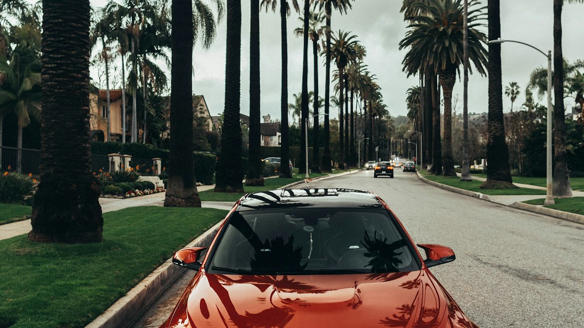 Autonomous electric vehicle navigating a modern metropolitan intersection